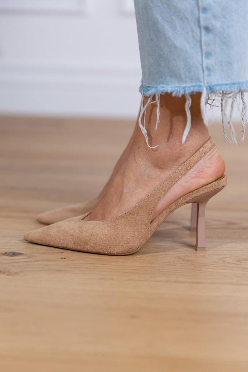 SUEDE SLINGBACK HÆLE