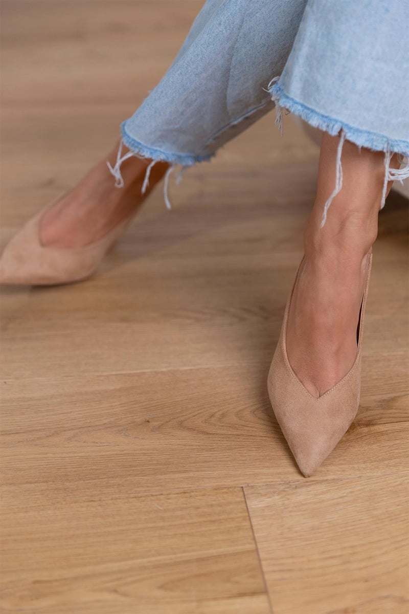 SUEDE SLINGBACK HÆLE