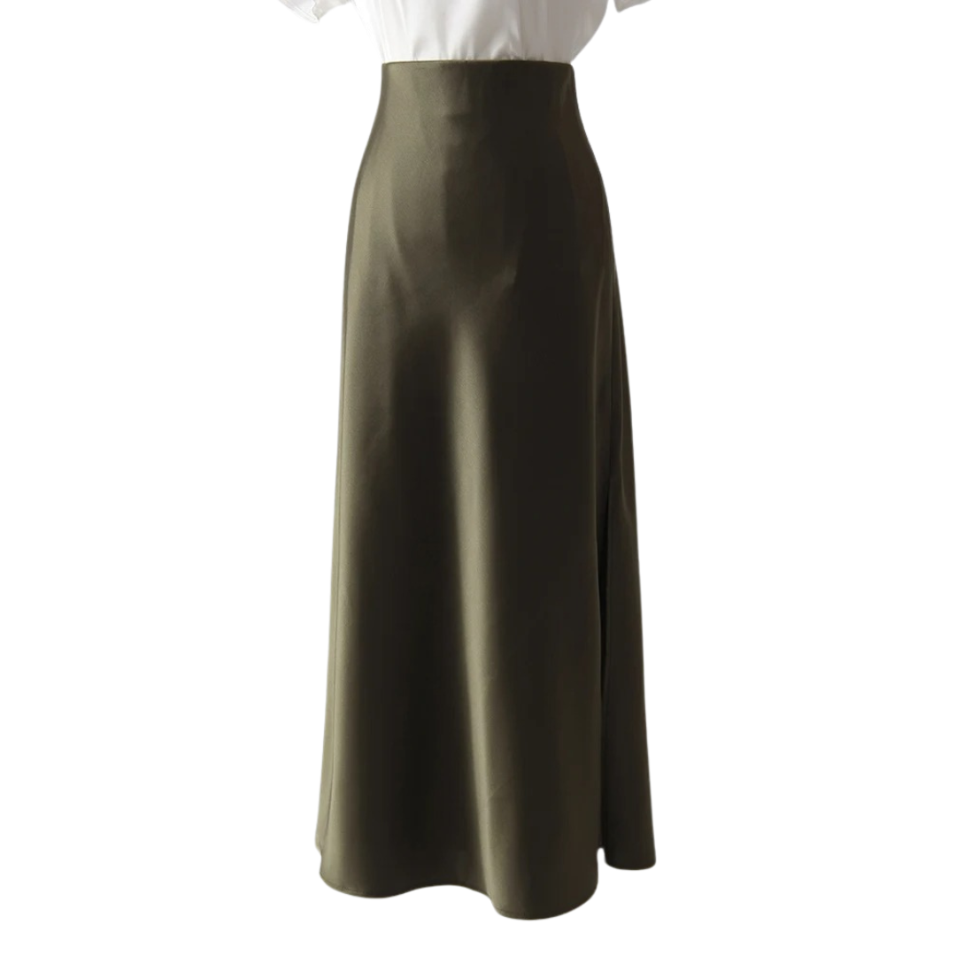 Kvinder split satin nederdel