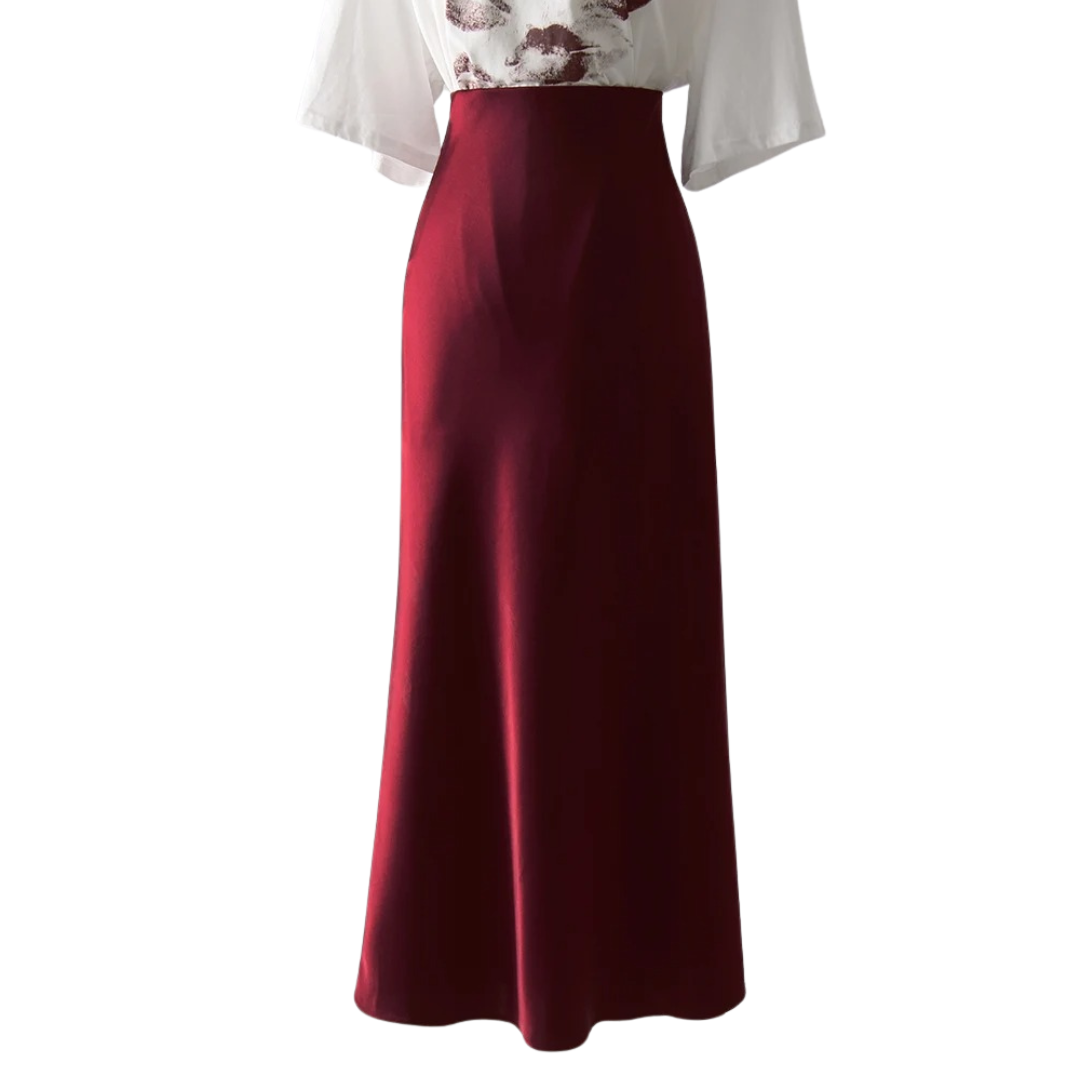 Kvinder split satin nederdel