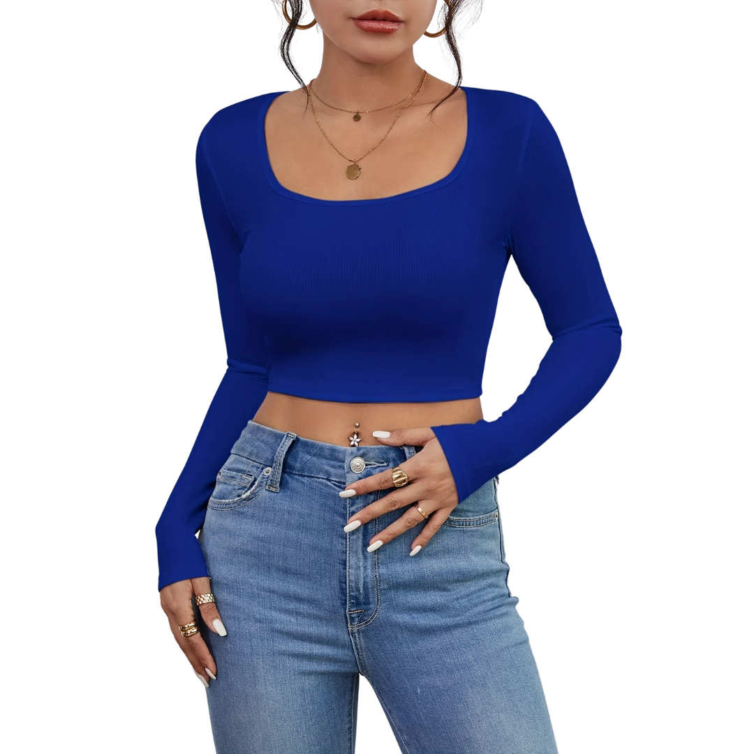 Kvinders firkantet hals Slim Fit T-shirt