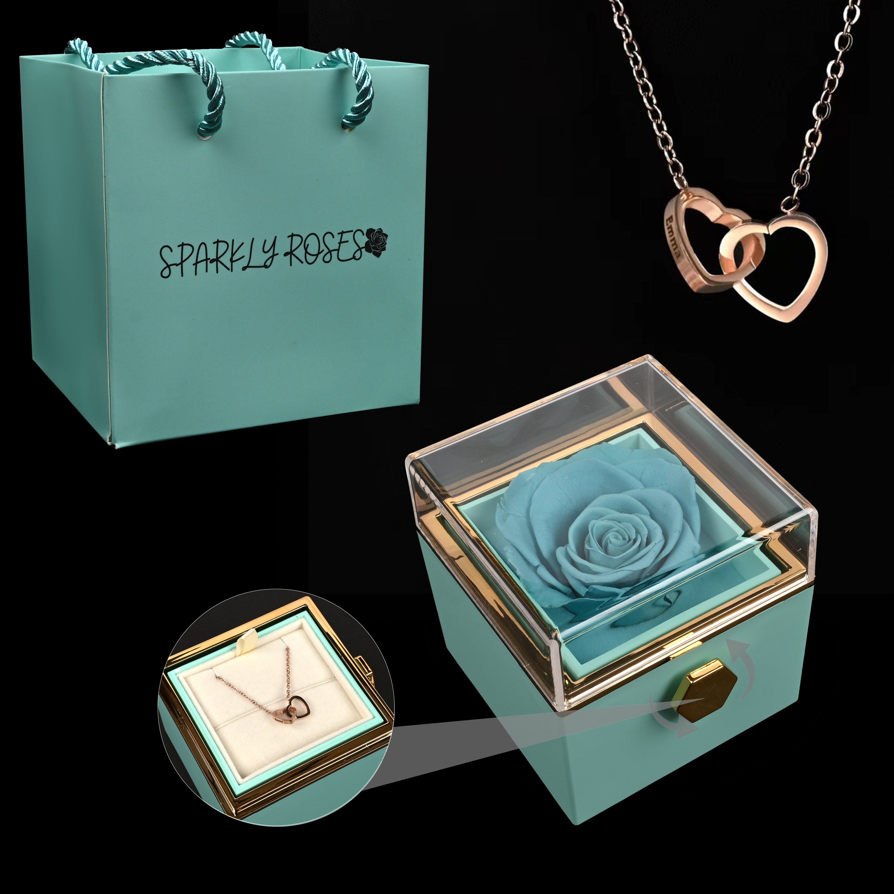 HeartBond | Halskæde med Evig Rose Box-zarada.dk