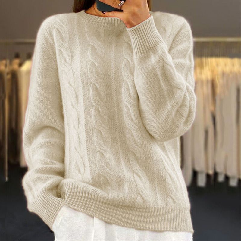Michelle Pull Kvinde Vinter Strikket – Blød Varm Strik & Moderne Chic Stil