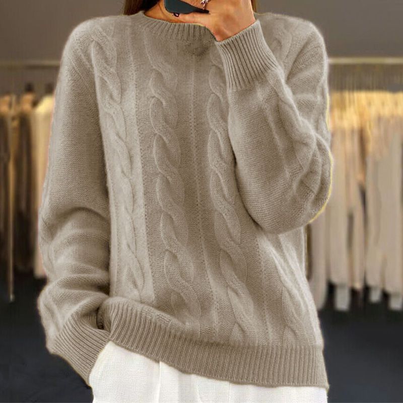 Michelle Pull Kvinde Vinter Strikket – Blød Varm Strik & Moderne Chic Stil
