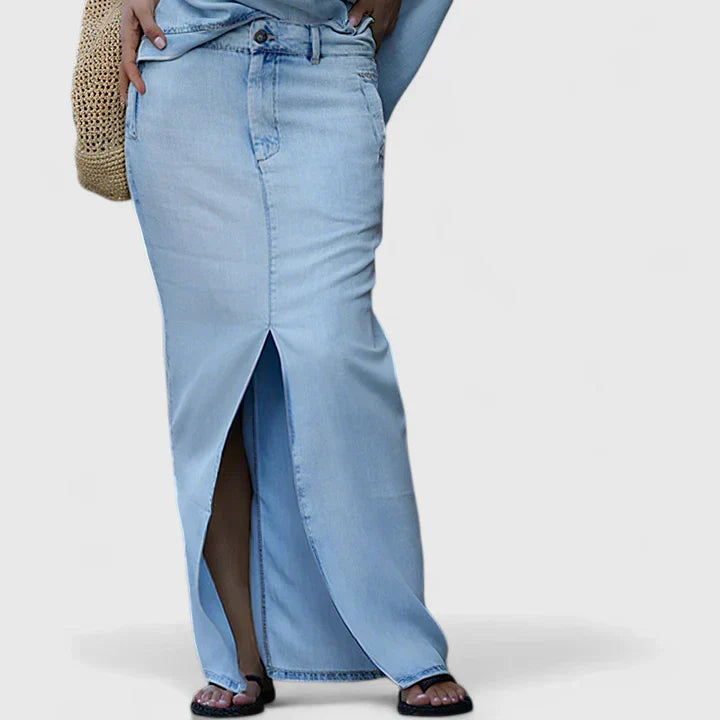 Denim Kvinders Top – Flatterende Silhuet