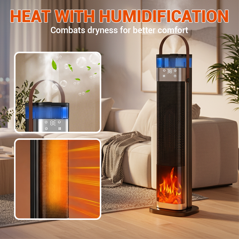 PTC Fan Heater 2000W with Humidifier – 2-in-1 Electric Heating