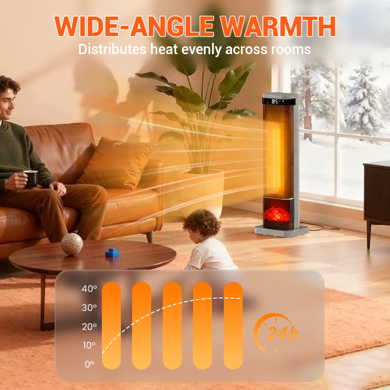 PTC Fan Heater 2000W with Humidifier – 2-in-1 Electric Heating