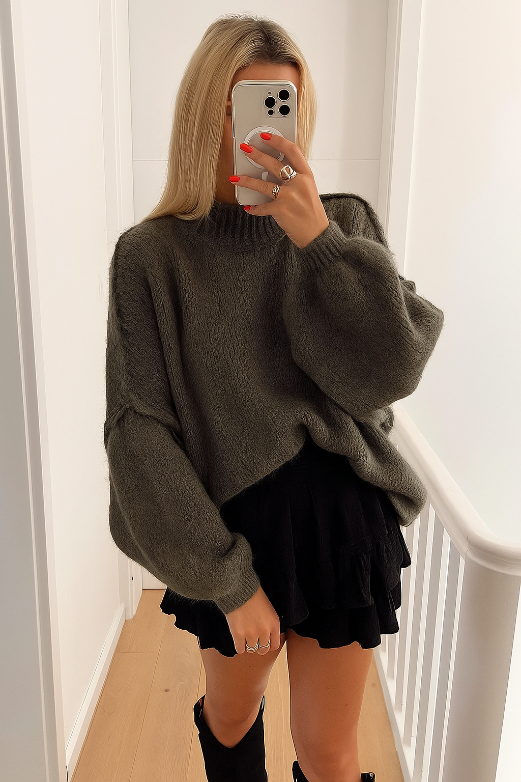 Arleth Oversize Strik Sweater til Kvinder – Premium Blød Vinter Sweater med Casual Fit