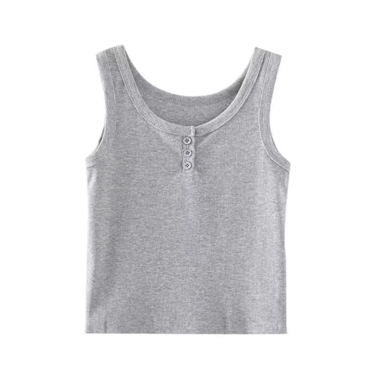 Kvinders rib-button-down tanktop