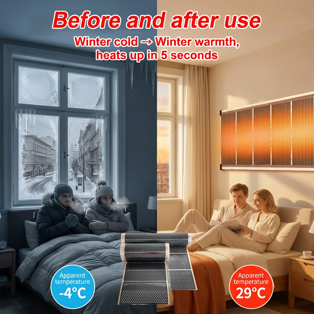 Infrared Wall Heater – Fast 3-Second Heating, Energy-Efficient & Quiet