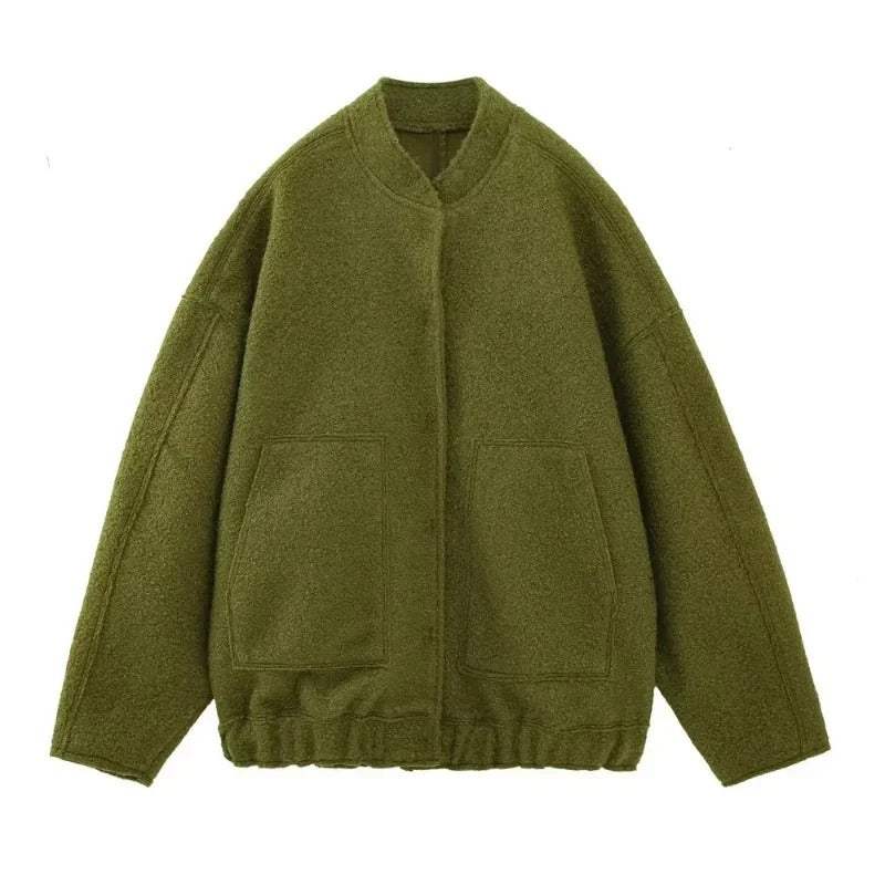 Oversized bomberjakke i tweed til kvinder