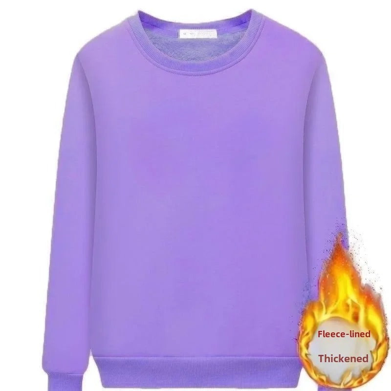 Fleeceforet sweatshirt med rund hals til kvinder