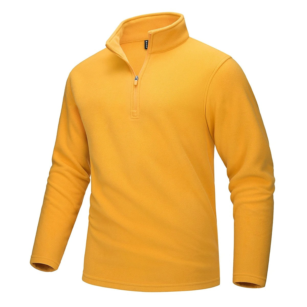 Fleece-sweater med halv lynlås til mænd