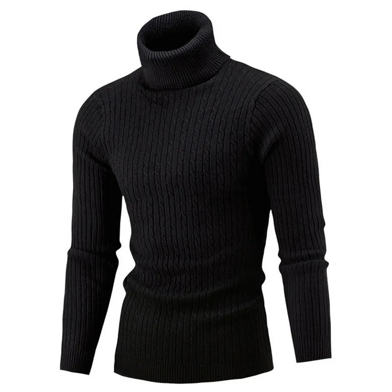 Strikket rullekravesweater til mænd
