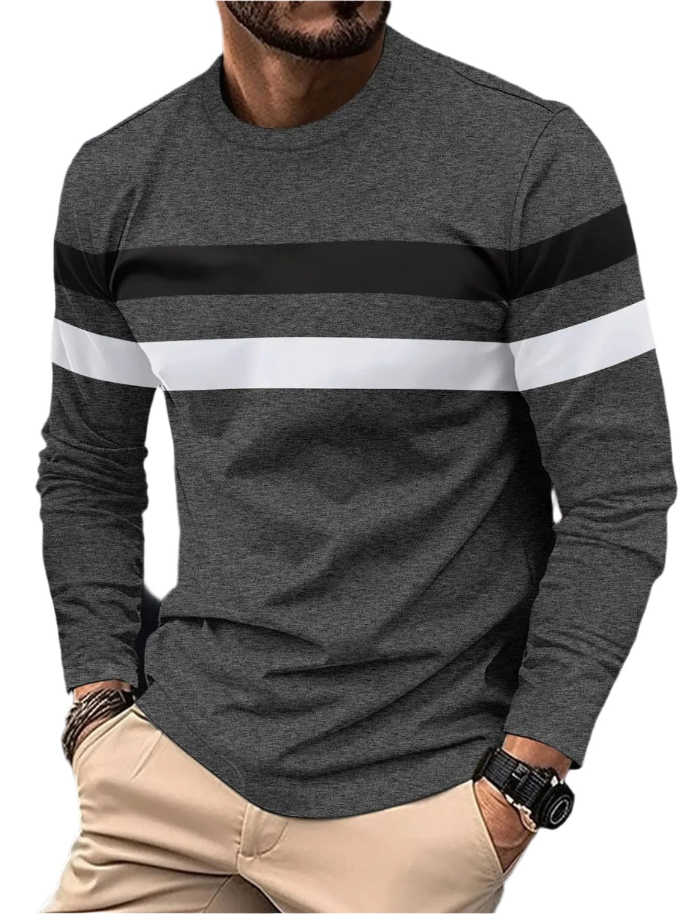 Langærmet Splice T-shirt til mænd