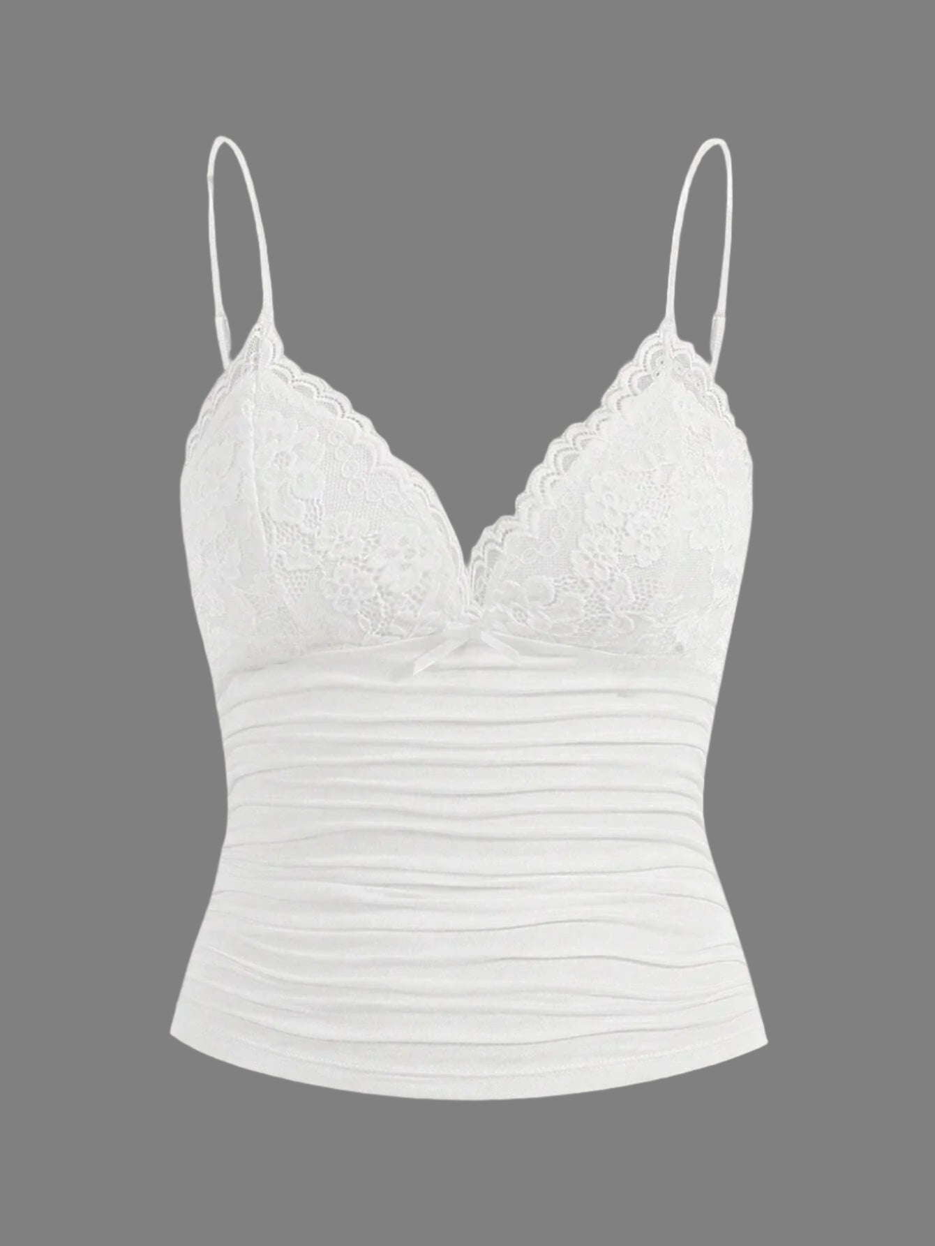 Kvinders kontrast blonde sløjfe Front Crop Cami Top
