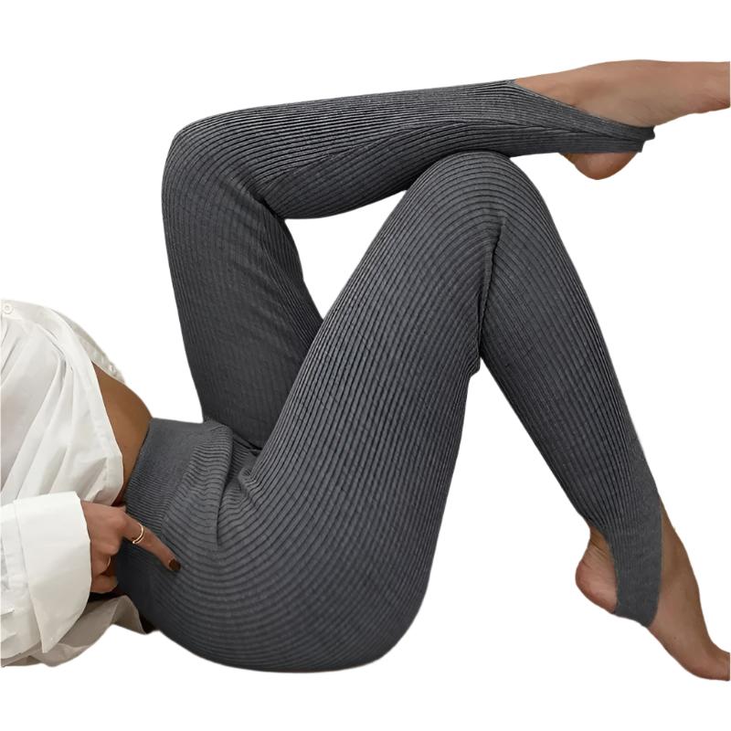 Ribstrikkede leggings til kvinder