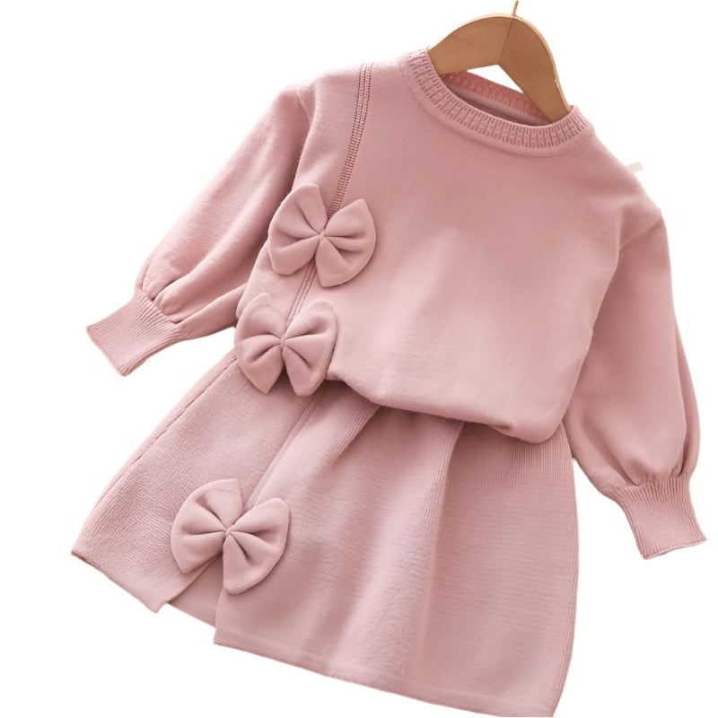 Børne vinter sweatshirt + nederdel sæt