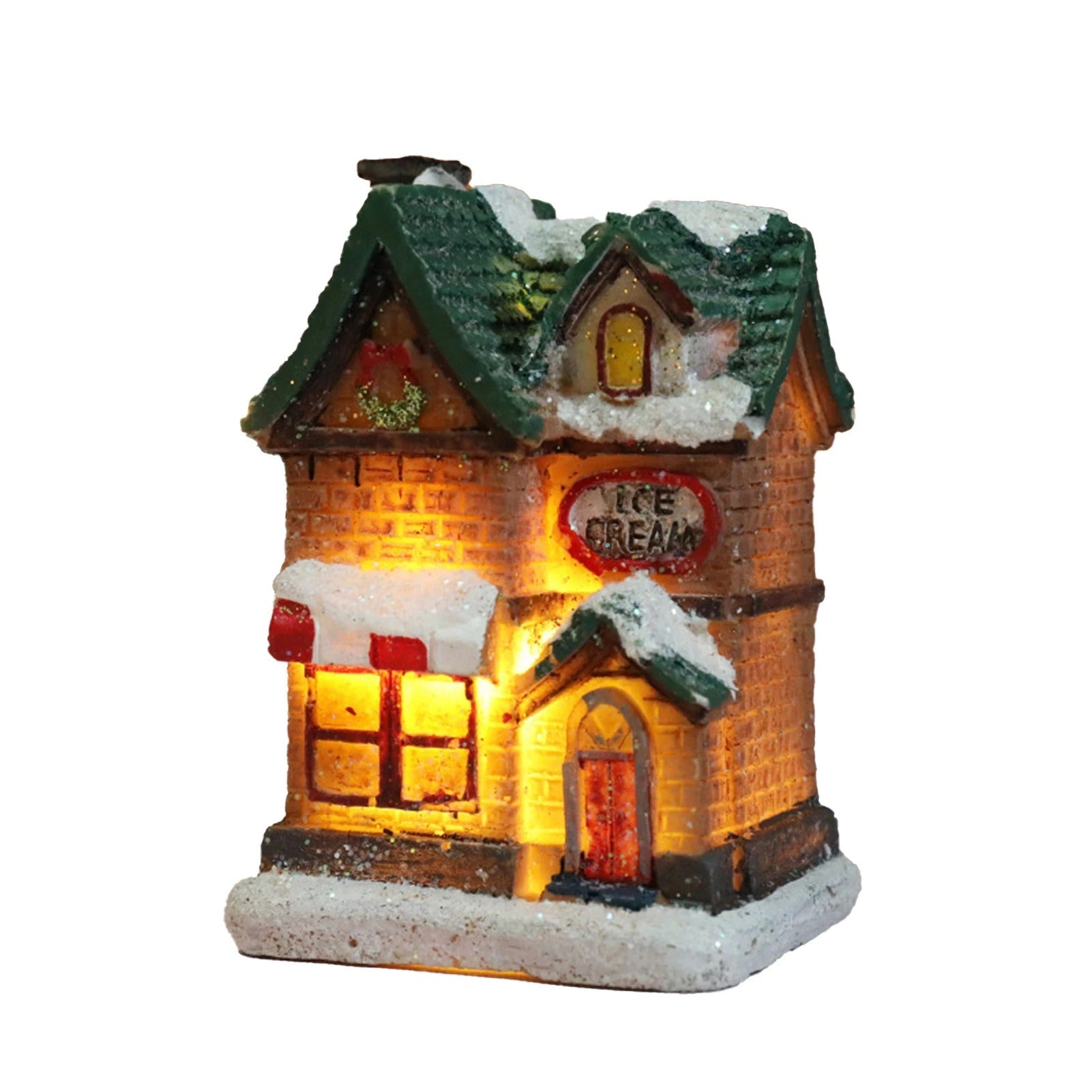Landsbyhuse med julescene
