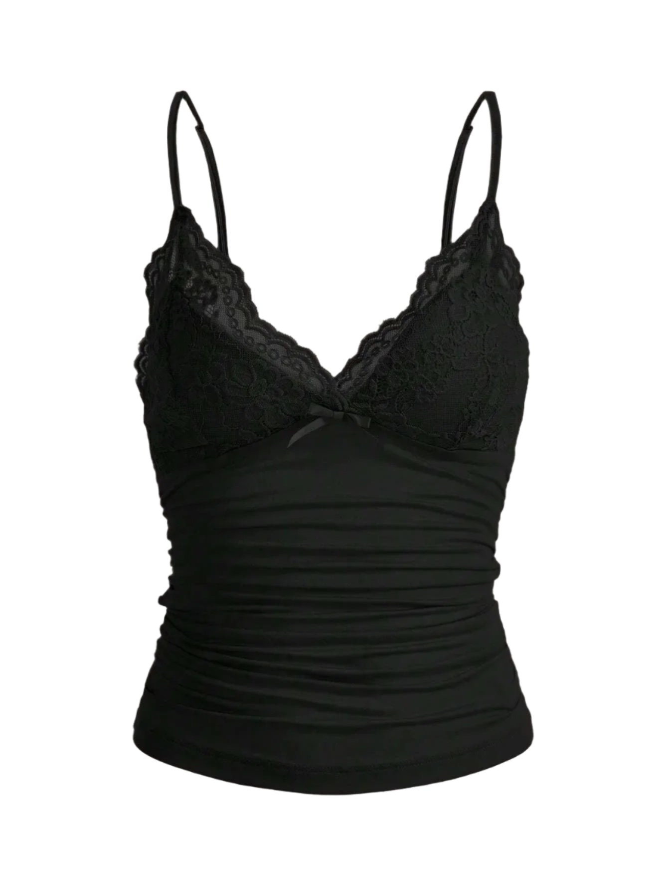 Kvinders kontrast blonde sløjfe Front Crop Cami Top