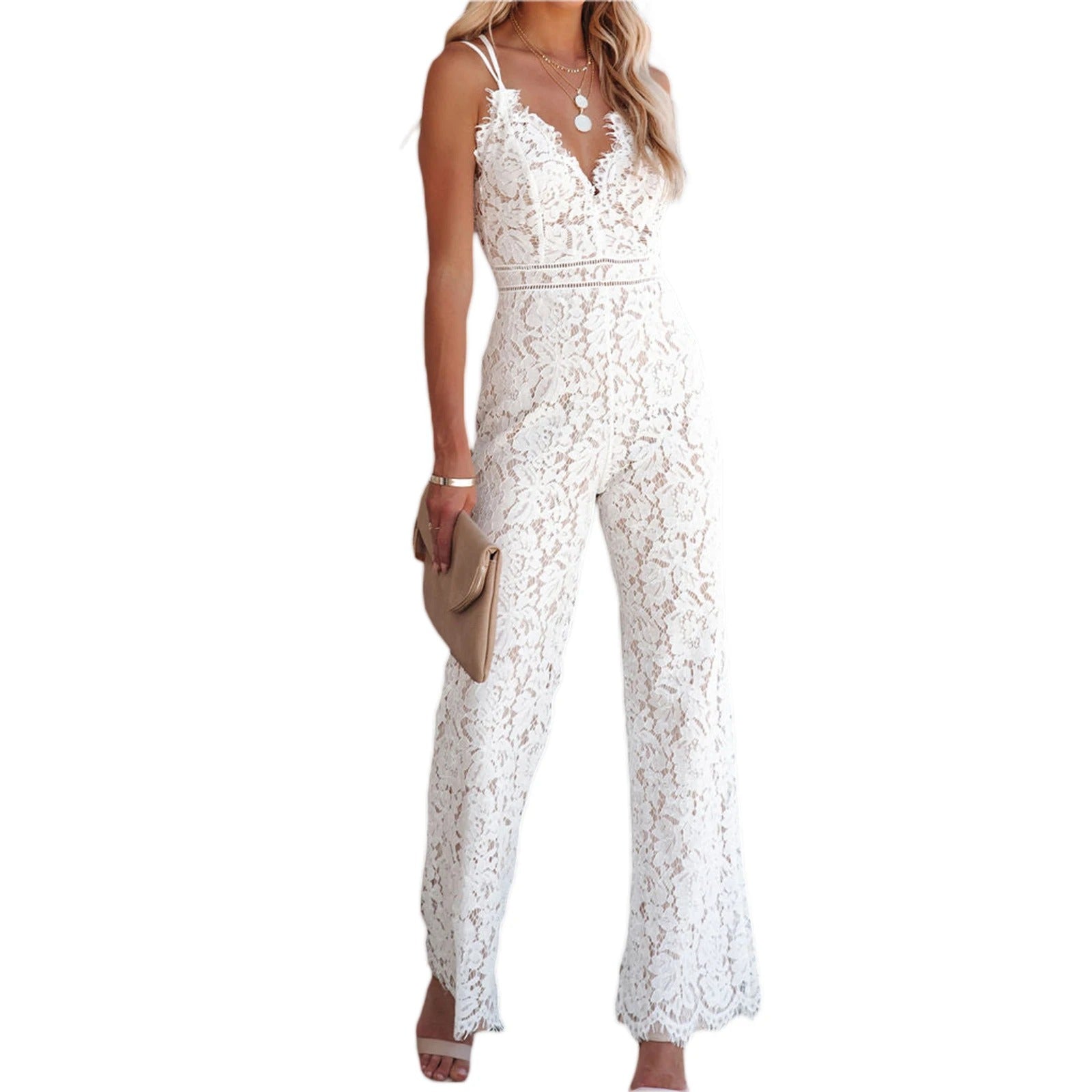 Blomstret jumpsuit til kvinder