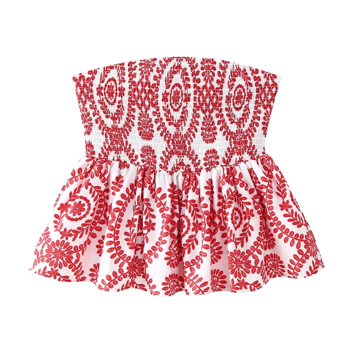 Blomsterprint Flæsede Crop Top