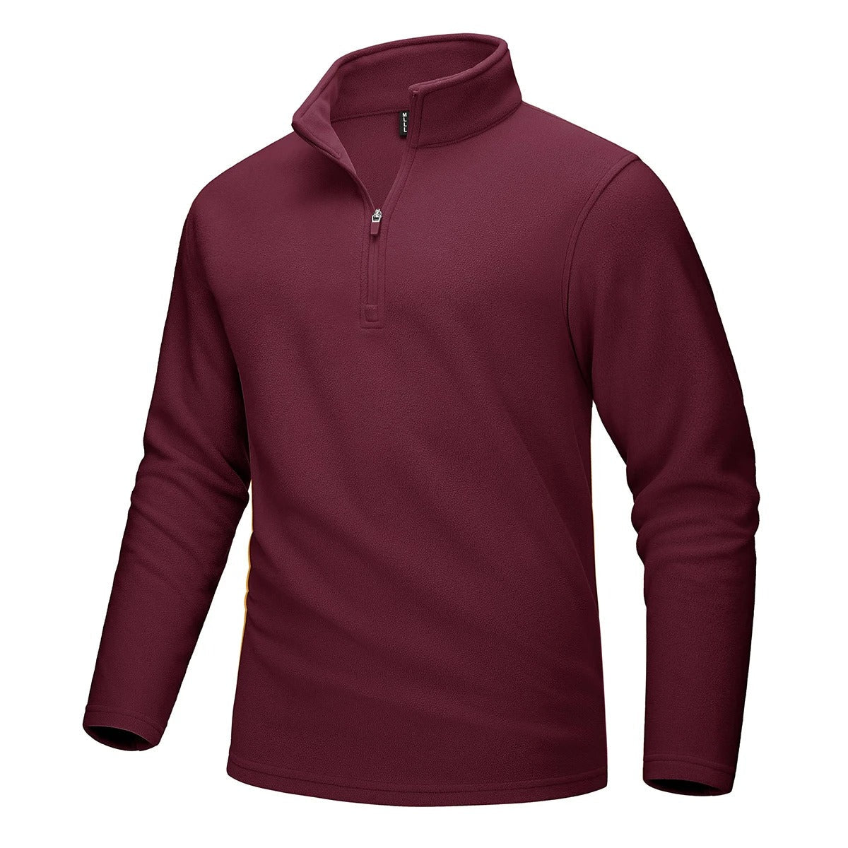 Fleece-sweater med halv lynlås til mænd