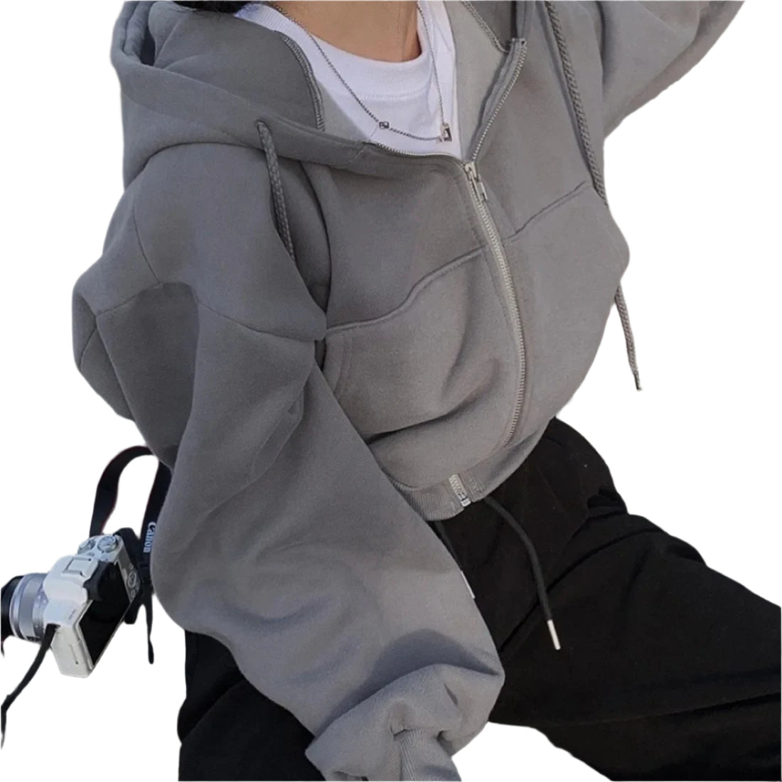 Afslappet sweatshirt med hætte til kvinder