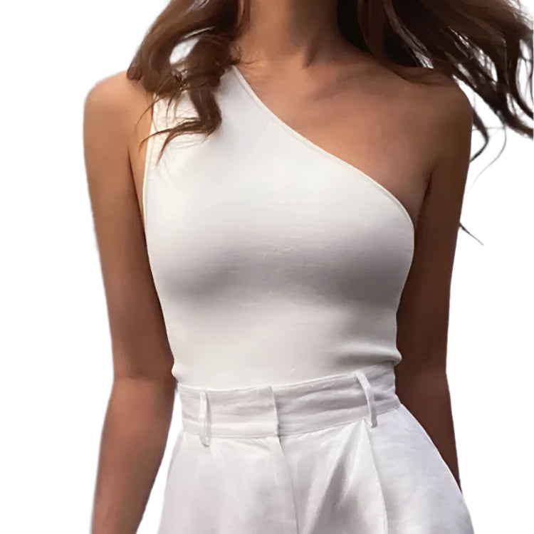 En-skulder sport Crop tanktop til kvinder