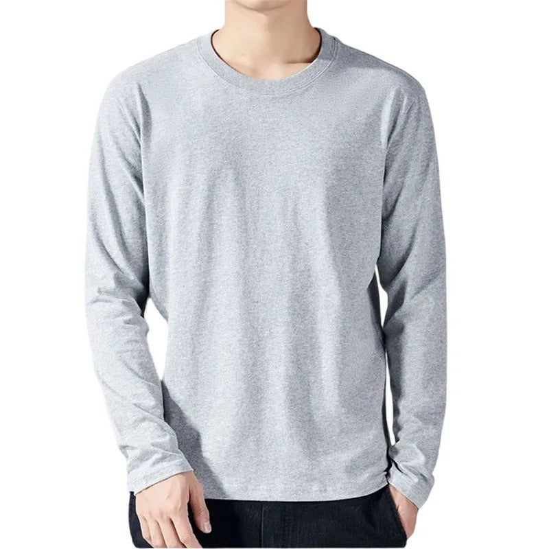 Langærmet T-shirt i bomuld til mænd