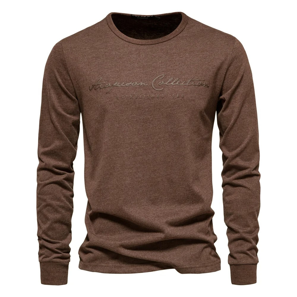 Casual T-shirt med bogstavtryk til mænd