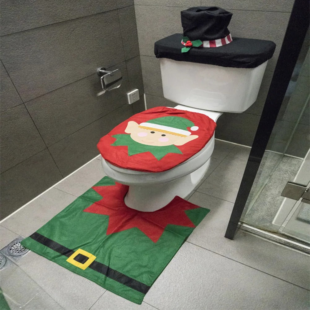 Kreativt juleovertræk til toiletsæde