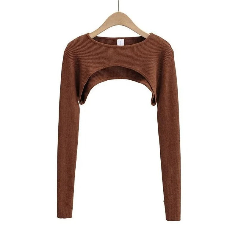 Blød strikket Crop Top til kvinder