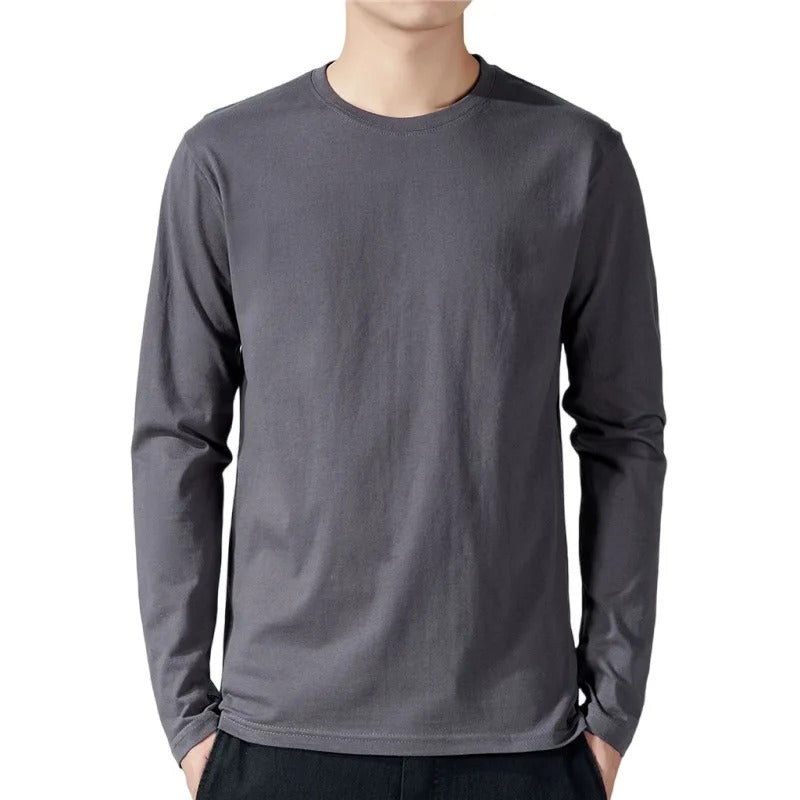 Langærmet T-shirt i bomuld til mænd