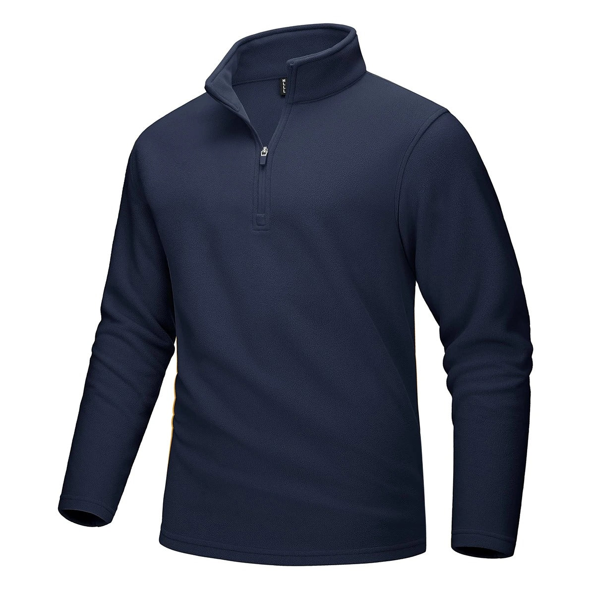 Fleece-sweater med halv lynlås til mænd