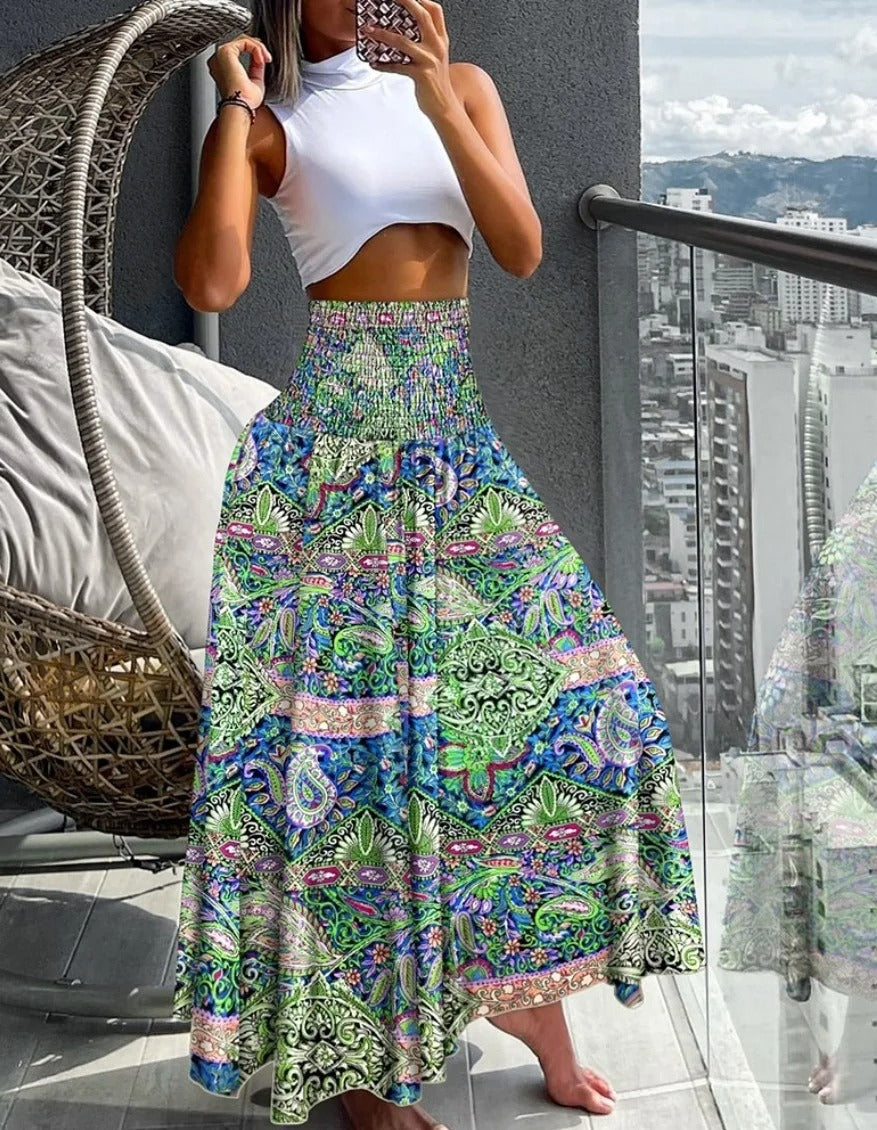 Blomstret Wrap Tie-nederdel til kvinder