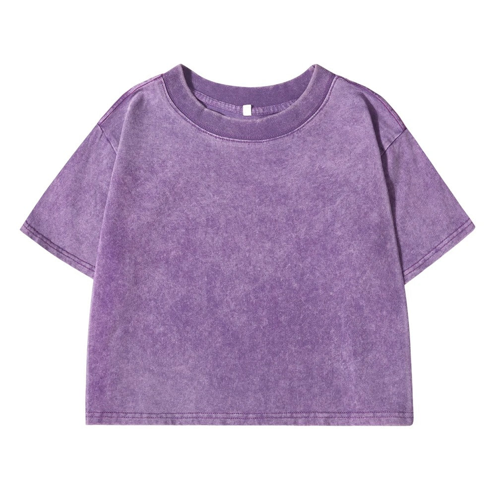 Ensfarvet Slim Washed T-shirt til kvinder