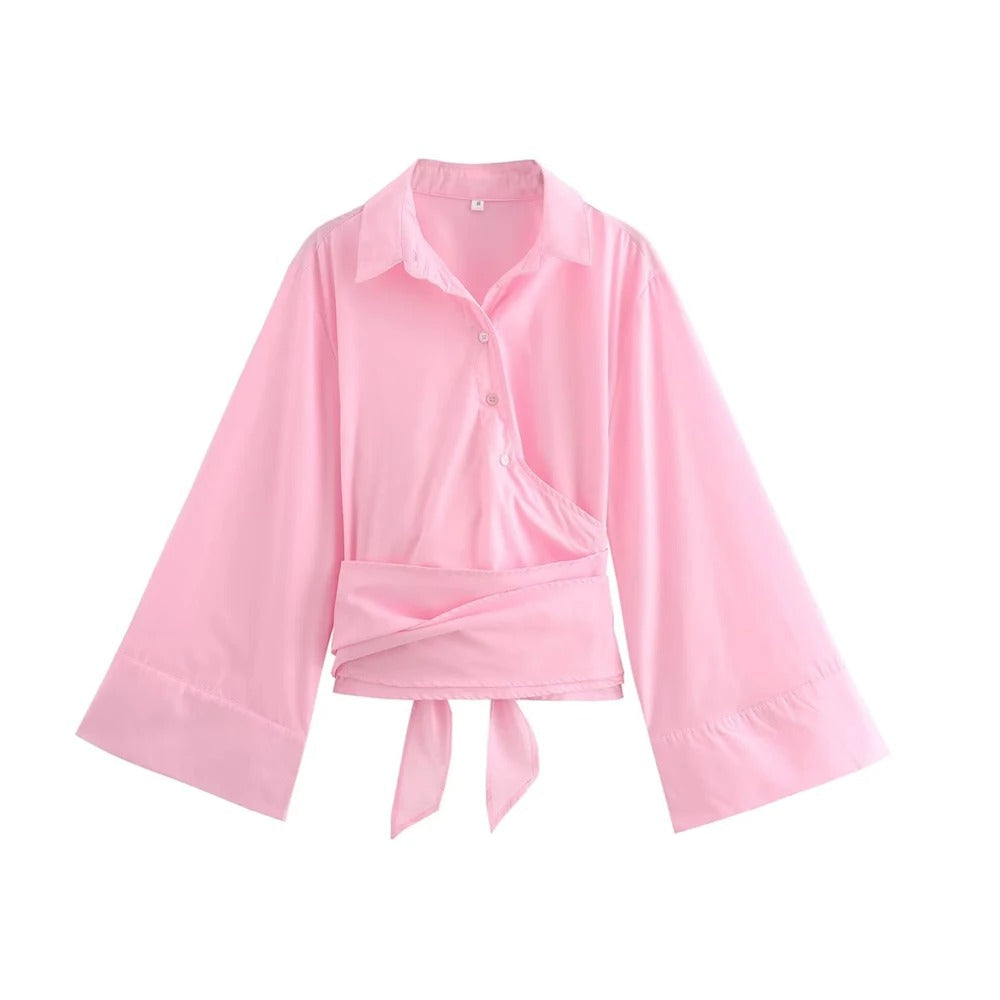 Langærmet Kimono bluse til kvinder