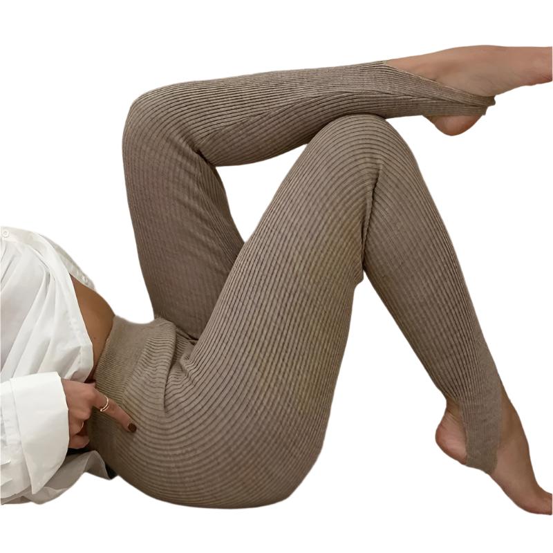 Ribstrikkede leggings til kvinder