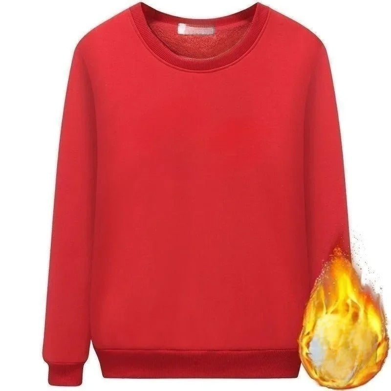 Fleeceforet sweatshirt med rund hals til kvinder