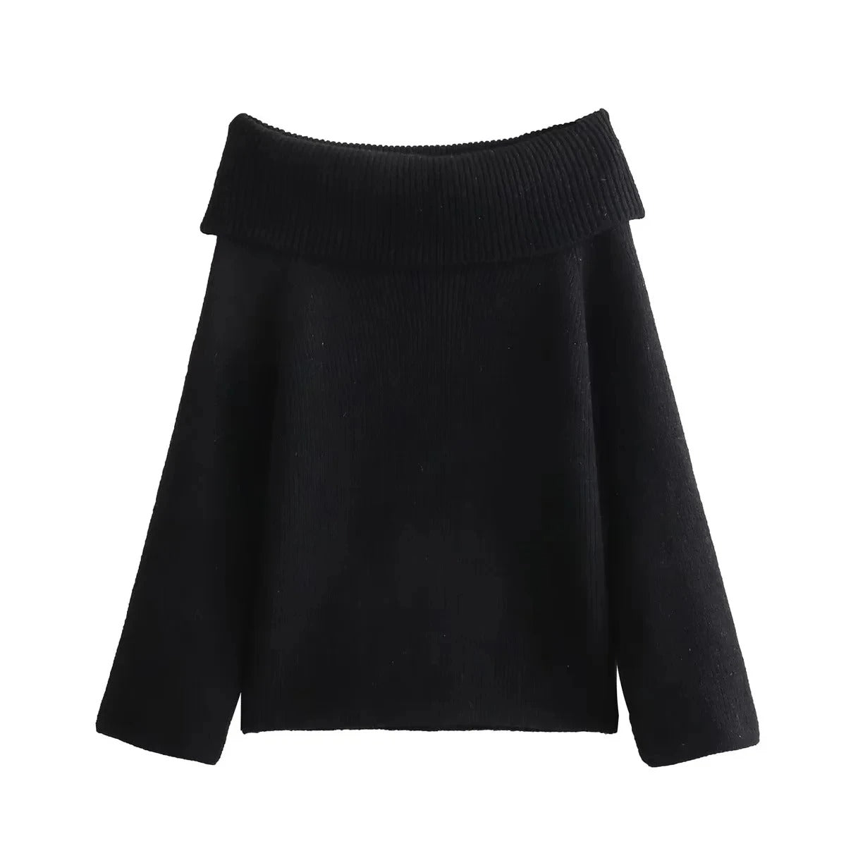 Strikket off shoulder-sweater til kvinder