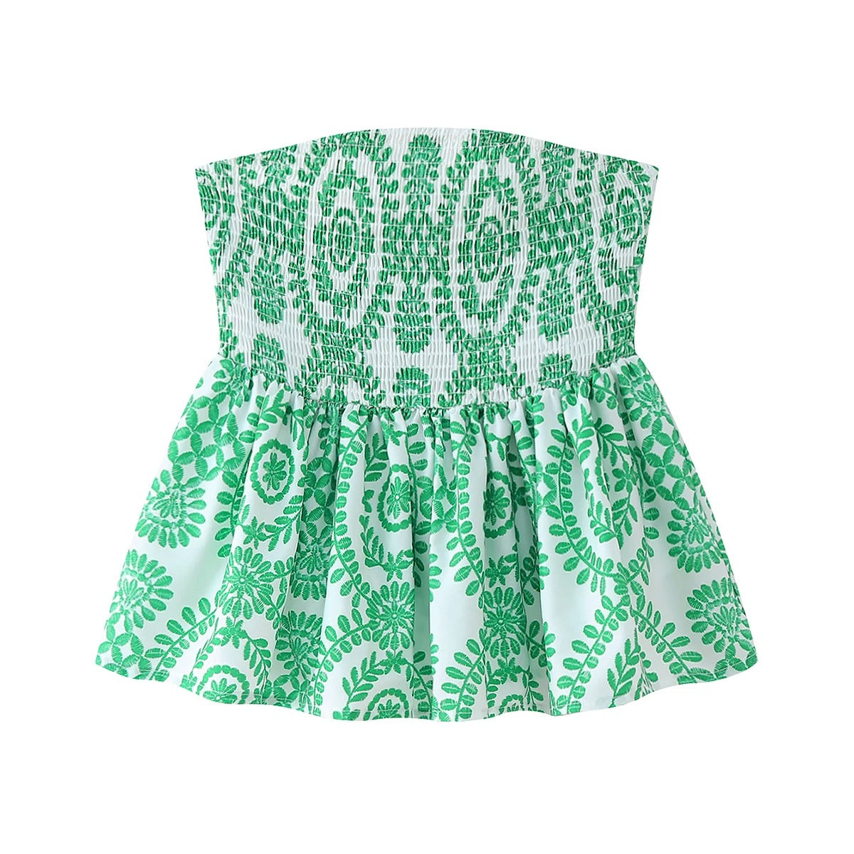 Blomsterprint Flæsede Crop Top