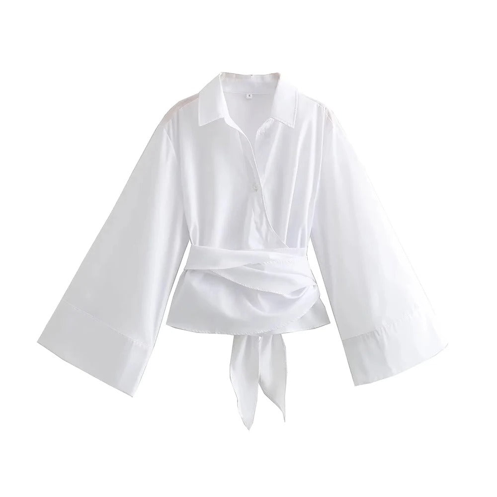 Langærmet Kimono bluse til kvinder