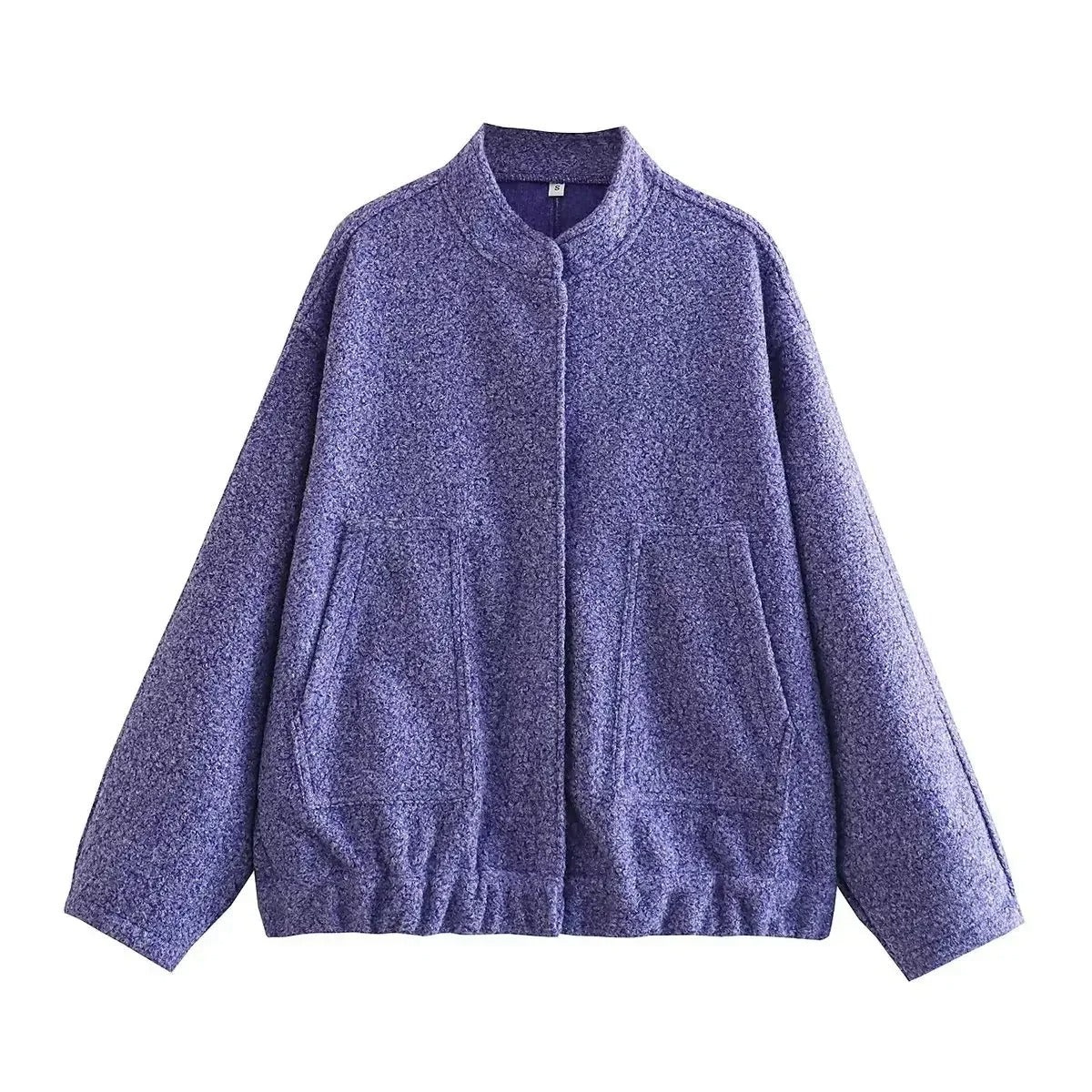 Oversized bomberjakke i tweed til kvinder