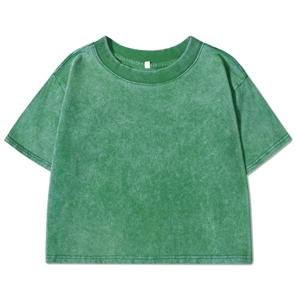 Ensfarvet Slim Washed T-shirt til kvinder