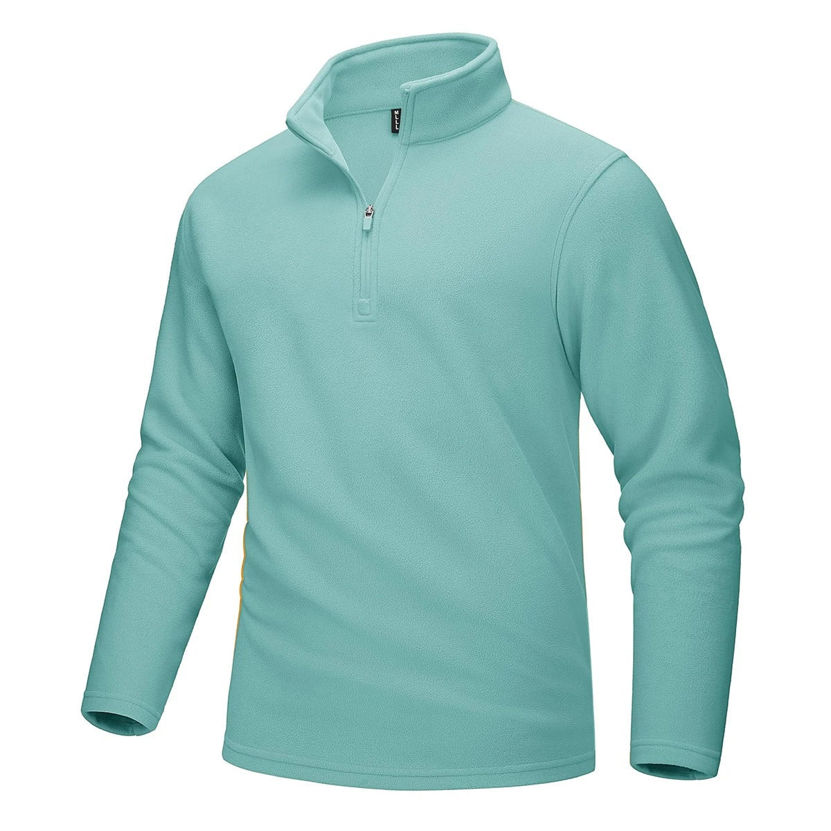 Fleece-sweater med halv lynlås til mænd