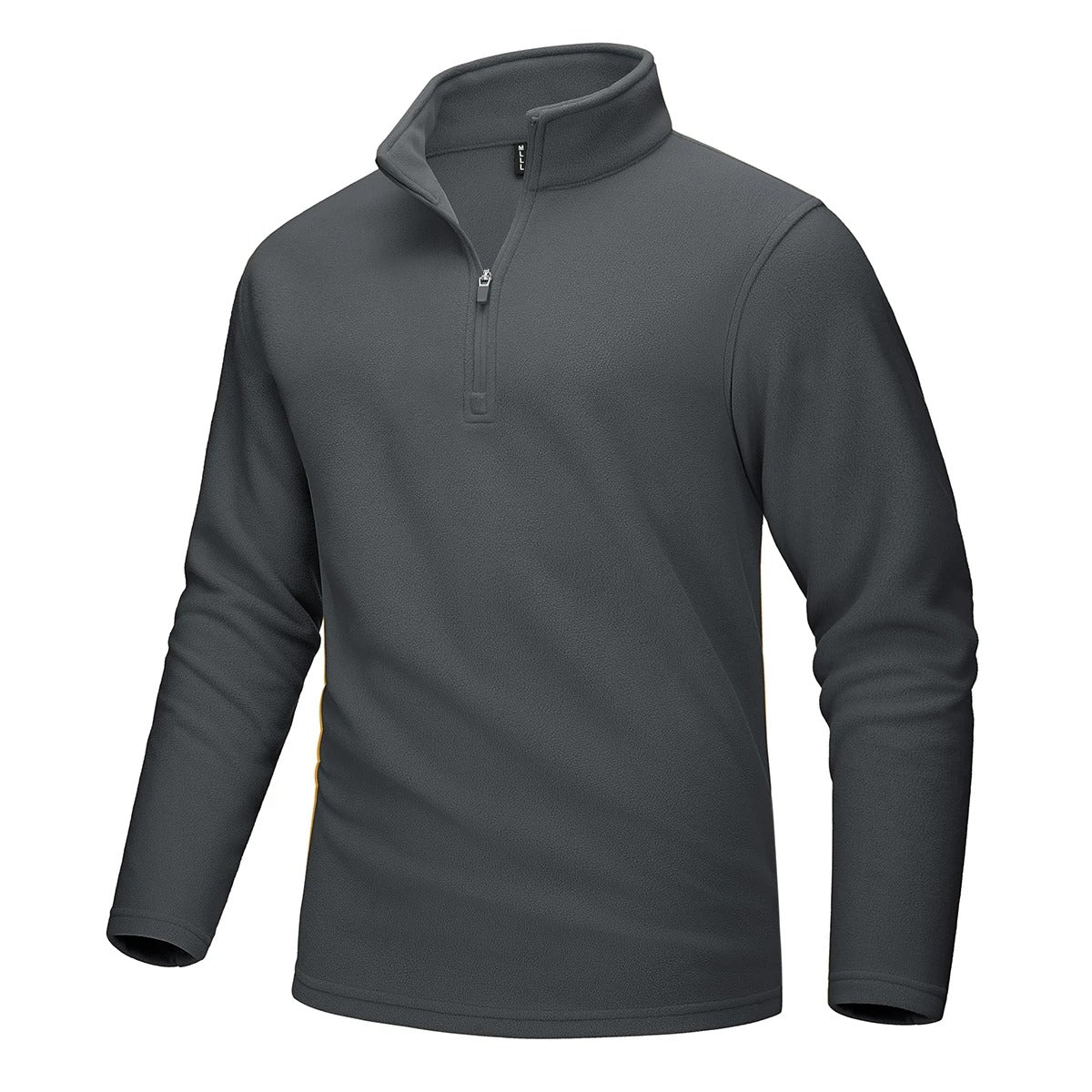 Fleece-sweater med halv lynlås til mænd