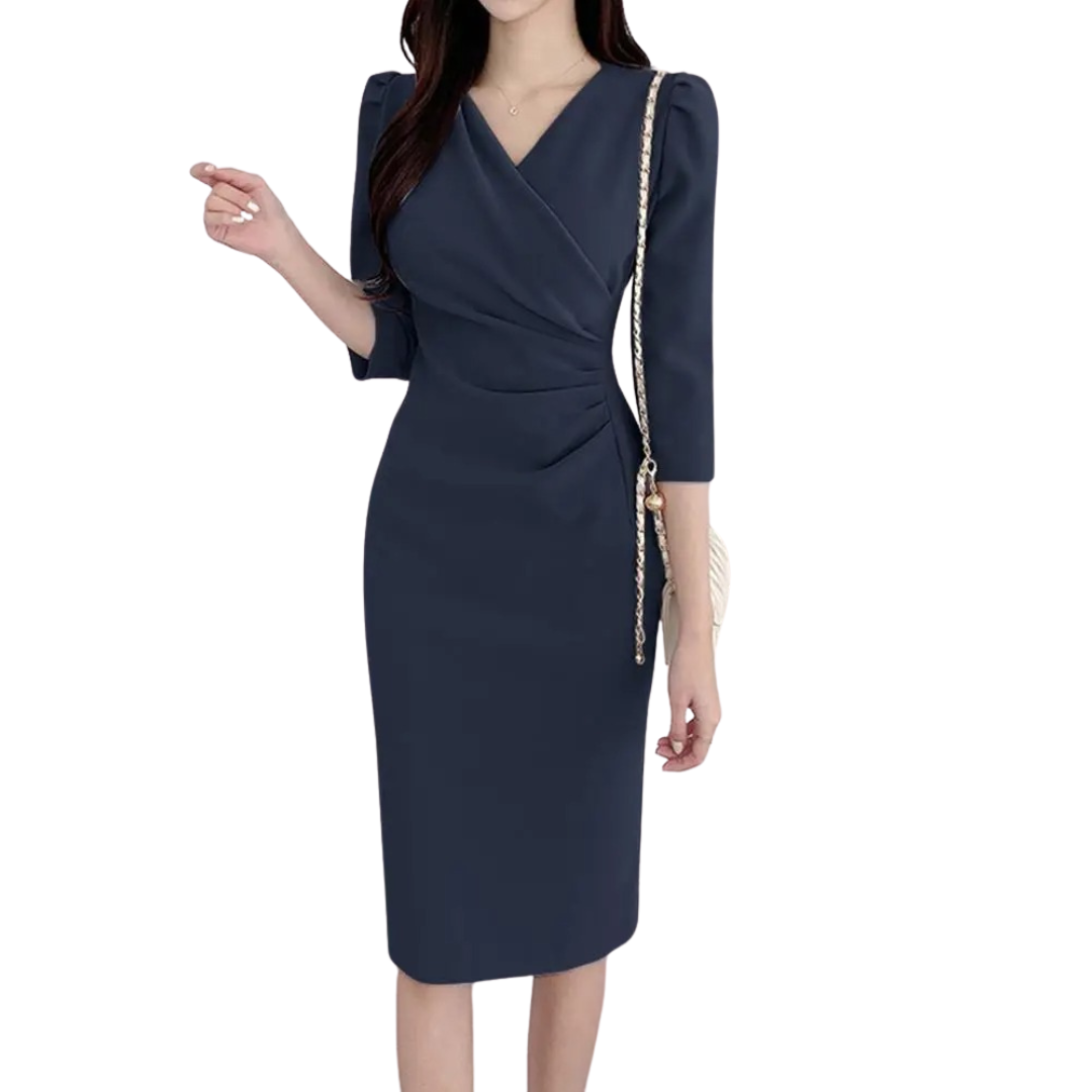 V-hals bodycon sommerkjole til kvinder