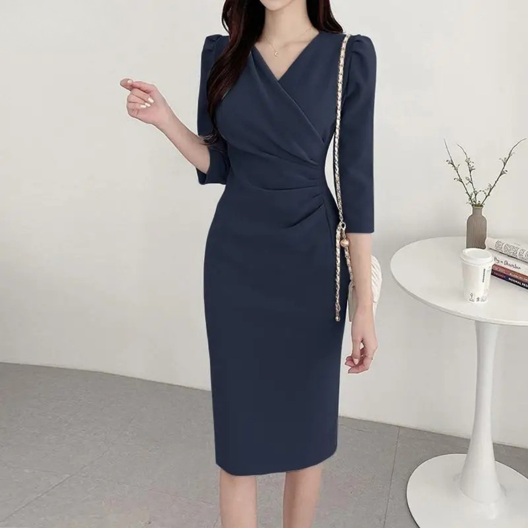 V-hals bodycon sommerkjole til kvinder