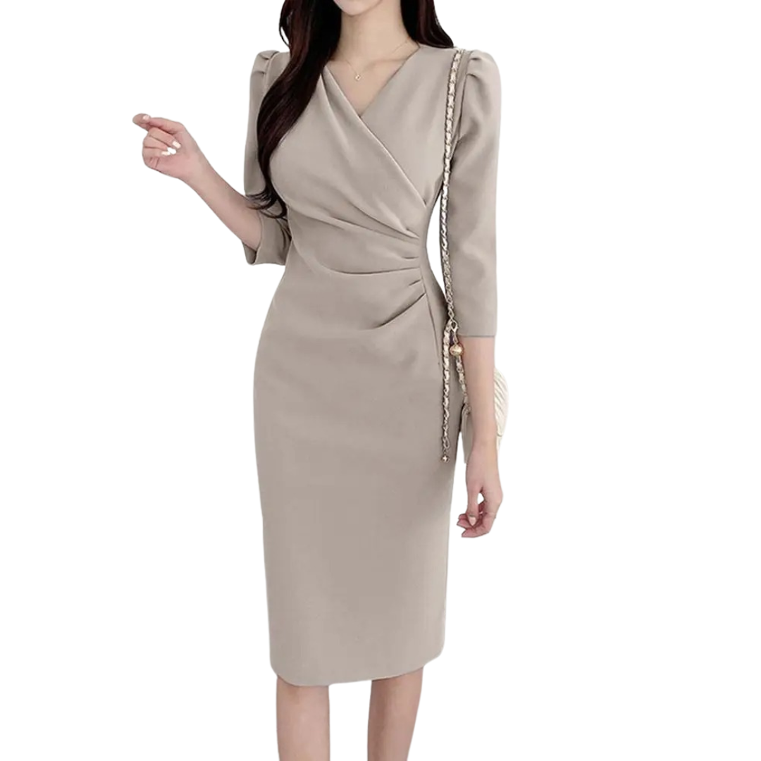 V-hals bodycon sommerkjole til kvinder